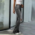 thumbnail image 5 of Fashion Women's Casual High Waisted Wide Leg Pants Elastic Waist Walking With Pockets Pants Jeans Denim Pant, 5 of 5
