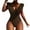 Brown, variant on TrendVibe365 Womens Swimsuits Tummy Control Ruffle Strap V Neck One-Piece Backless Monokinis Solid Retro Vintage Beachwear Push up High Waist Bikinis Tankinis for Holiday, Travel and Seaside