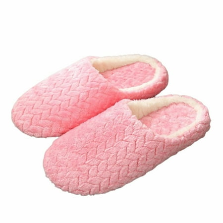 

Unisex Slippers Comfort Knitted Cotton-Blend Closed Toe Suede Bottom Non-Slip House Shoes Indoor & Outdoor