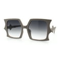thumbnail image 6 of Womens Bat Wing Shape Plastic Oversized Rectangle Fashion Sunglasses Grey - Smoke, 6 of 8