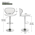 thumbnail image 2 of Magshion PU Leather Adjustable Swivel Dinning Counter Bar Stools Chrome Curved Seat Chair Set of 4 White, 2 of 9