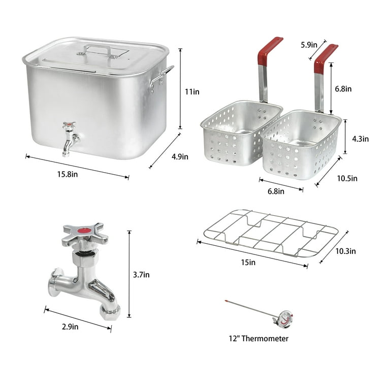 Freidora Elctrica De Aceite 10QT Propane Fish Fryer Complete Kit - 55,000 BTU Outdoor Deep Fryer With Basket, Thermometer & Accessories Freidora De Pescado Freidora Elctrica De Aceite 10QT Propane Fish Fryer Complete Kit - 55,000 BTU Outdoor Deep Fryer With Basket, Thermometer & Accessories Freidora De Pescado