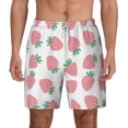 thumbnail image 3 of Uemuo Strawberry Pattern Mens Swim Trunks Quick Dry Board Shorts with Mesh Lining, Stretch Beach Shorts Quick Dry No-Chafing Board Shorts-3X-Large, 3 of 9
