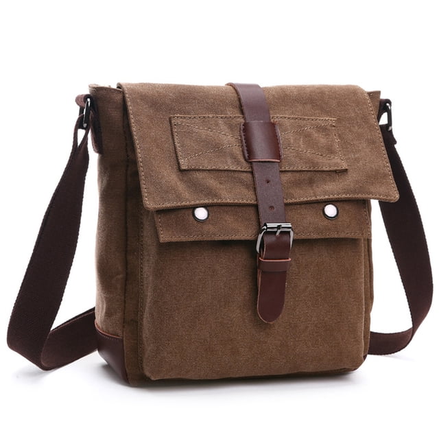Mujeres Hombre Bolso Bolsa de Hombro Libro Bolera Billetera Almacenamiento Crossbody Pack Gran Capacidad Camping Flap Messenger Bolgénes Múltiples bolsillos Café Pequeño Methold AP004585-06