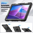 thumbnail image 5 of Case for Lenovo Tab 10.1 inch 2025 Release (TB-311FU/TB-311XU) with Screen Protector, 360 Degree Rotating Kickstand Hand Strap Heavy Duty Shockproof Cover with Shoulder Strap, Black, 5 of 7
