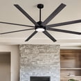 thumbnail image 3 of HOOMEDELIER 84 in. Indoor Black Industrial Large Ceiling Fans with Dimmable Led Lights and Remote Control, 3 of 20