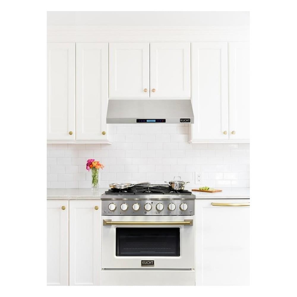 Pemberly Row 30" 4.2cu.ft. Dual Fuel Range Propane Gas-Gold Handle & Ring Knobs