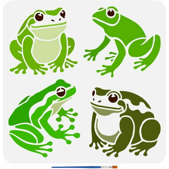 1pc PET Hollow Out Drawing Painting Stencils for DIY Scrapbook Photo Album Frog 30x30cm