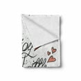 thumbnail image 2 of Enjoy the Little Things Soft Flannel Fleece Blanket, Hearts with Hand Drawn Typography with Dotted Backdrop, Cozy Plush for Indoor and Outdoor Use, 60" x 80", Charcoal Grey and Coral, by Ambesonne, 2 of 6