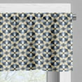thumbnail image 3 of Ambesonne Floral Valance Pack of 2, Abstract Ornament Tile, 54"X12", Dark Blue Pale Mustard, 3 of 5