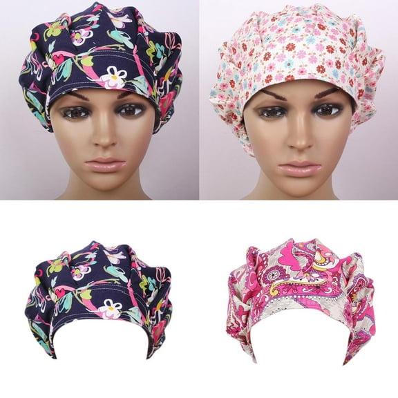 Limei Bouffant Caps Adjustable Working Hats for Women Men