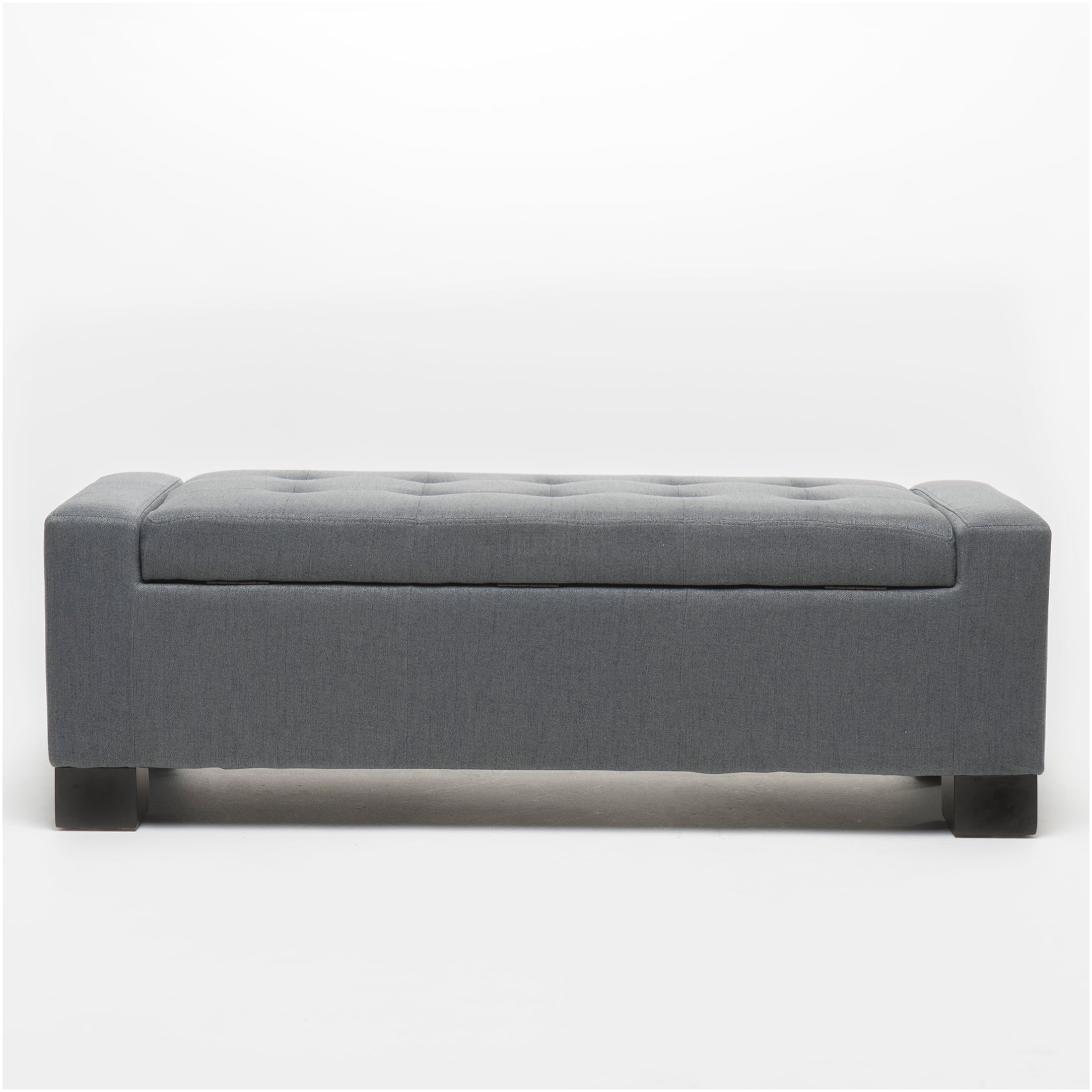 JERFIT Storage Ottoman Bench with Lift Top, Grey Polyester Upholstered Ottoman for Living Room, Foot Rest Stool with Hidden Storage for Bedroom, Office