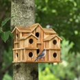 thumbnail image 1 of Bird House YYYUAN de madera de cedro con 10 agujeros para decoración de jardín, 1 of 6