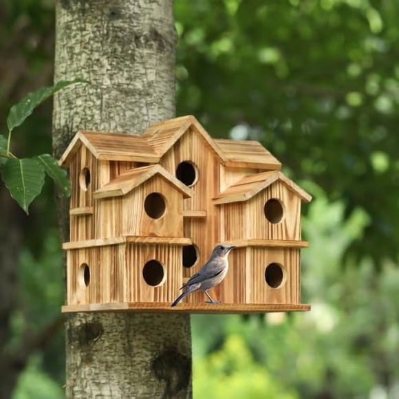 Casita para pájaros YYYUAN de cedro para exterior con 10 compartimentos