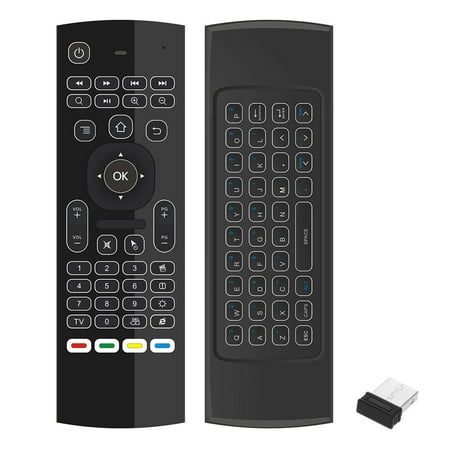 2.4G Backlight Wireless Keyboard 6- Somatosensory Remote Control Motion Sensing Game IR Learning Buttons for Mini PC Smart TV Android (Ir Remote Android Best)