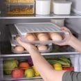 thumbnail image 2 of GUOOL Egg Storage Box Case Dispenser Rack Kitchen Auto Scrolling Design for Pantry Freezer Fridge Cupboard Kitchen Cabinets Countertop Camping and Picnic , Gray, 2 of 8