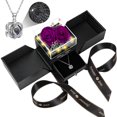 thumbnail image 1 of Collar Lebana Collar Love con 2 rosas moradas preservadas, 1 of 7