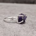 thumbnail image 3 of Natural Amethyst Ring, Rough Amethyst Gemstone Ring, Feb Birthstone, Prong Band, 925 Sterling Silver, Womens Ring, Christmas, Thanksgiving, Handmade, Statement Jewelry, Rough Gemstone Jewelry, 3 of 6