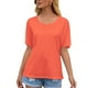 thumbnail image 2 of Camiseta de mujer de manga corta con cuello redondo Sexy Hollow Summer Top suelto, naranja, M kenally AP001234-10, 2 of 7