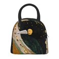 thumbnail image 1 of Disketp Abstract Gold Floral Galaxy Bolsa Térmica para Almuerzo, Lonchera con Abertura Amplia y Gran Capacidad, Organizador Reutilizable para Mujeres, Hombres y Adultos, 1 of 6