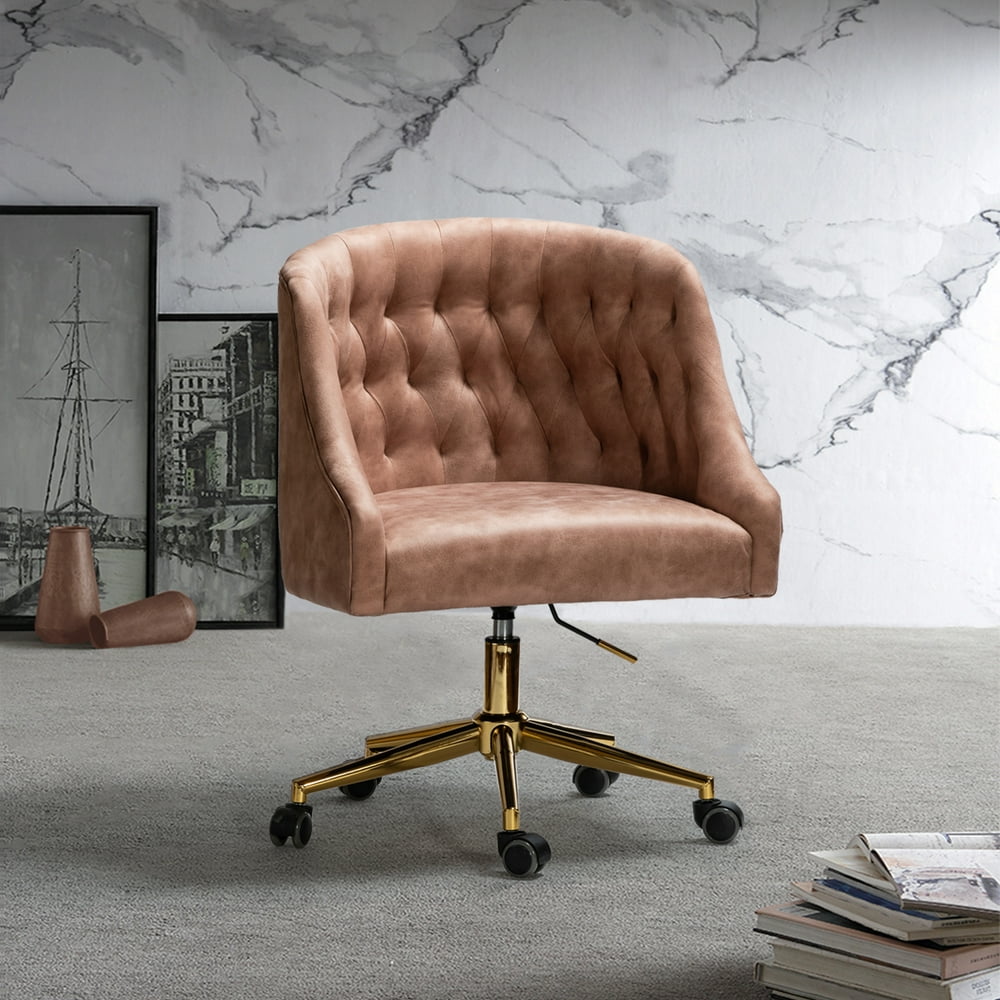 Et Adjustable Swivel Task Chair With Tufted Back in Pink - Walmart.com
