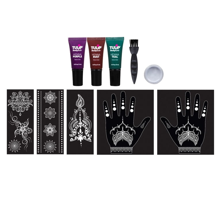 Tulip Ultimate Henna Body Art Kit, Jewel Tones: Purple, Rust, Teal