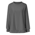 thumbnail image 4 of DondPO Sweatshirt for Women Women's Sweatshirts Long Sleeve Tunic Tops Crew Neck Soft Pullover with Side Zipper Shirt Clothes Hoodies for Teen Girls Oversized Sweatshirt for Women Gray 2XL Clearance！, 4 of 5
