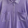 thumbnail image 6 of Mikilon Women Casual Long Sleeve Pocket Shirts Turndown Collar Button Down Tops/Blouses, 6 of 9