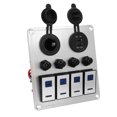 thumbnail image 3 of Rocker Switch Panel, Waterproof Boat Rocker Switch Panel LED Lighting Effects Aluminum Alloy Switches  for RVs, 3 of 7