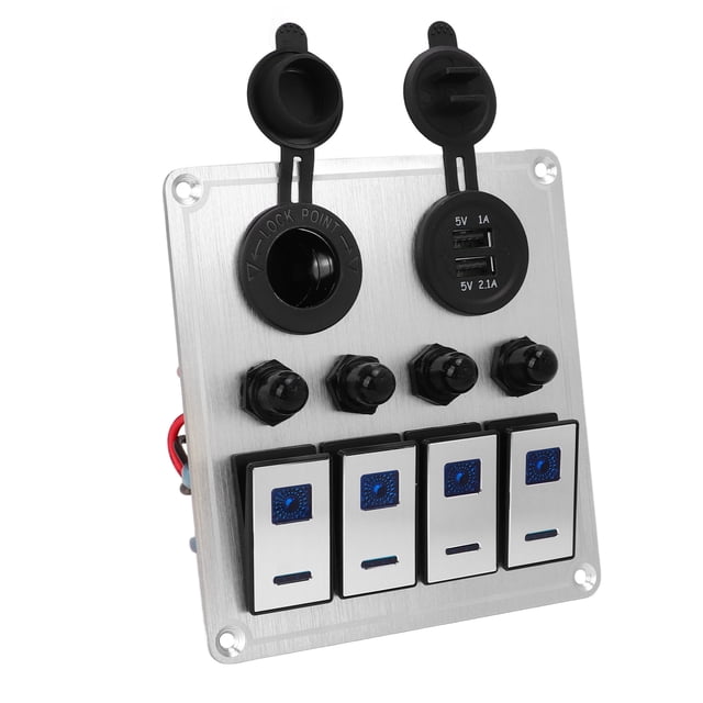 Panel de interruptor basculante para barco a prueba de agua interruptor basculante de doble puerto USB interruptores de aleación de aluminio para motocicletas ANGGREK Otros