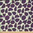 thumbnail image 2 of Ambesonne Nature Fabric by the Yard Microfiber, Dark Purple Leaves Pattern, 5 Yards, Purple and Cream, 2 of 2