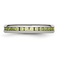 thumbnail image 5 of Auriga Fine Jewelry Stainless Steel Polished 4 mm August Light Green CZ Ring for Women Size 6, 5 of 6