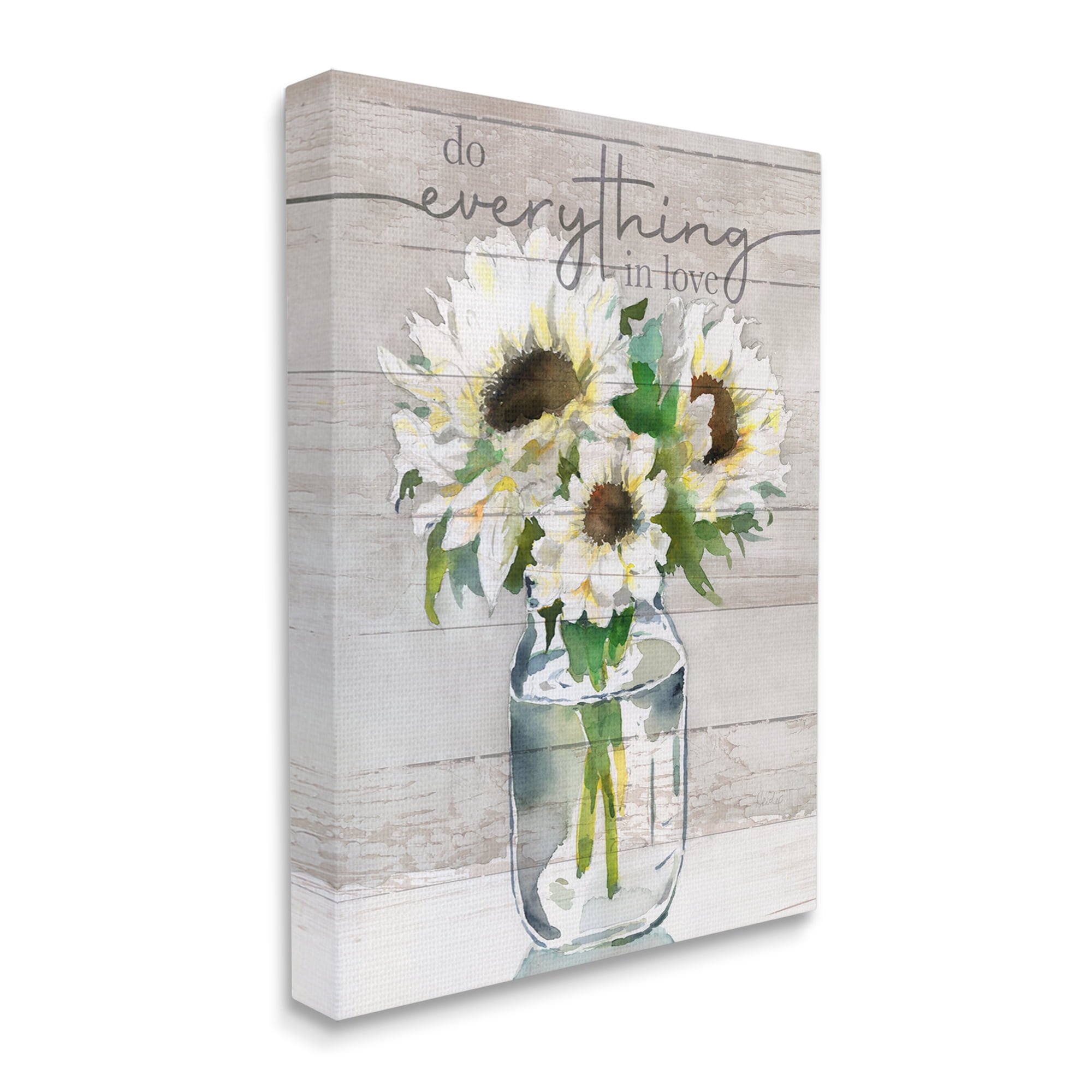 Stupell Industries Everything in Love Romantic Country Blooms Bouquet Graphic Art Gallery Wrapped Canvas Print Wall Art, Design by Theresa Heidel