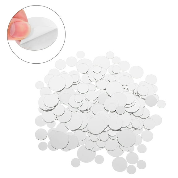 Moluckfu Round Wall Mirror Tile Transparent 250Pcs 1.5X1.5X0.04In