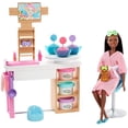 thumbnail image 1 of Mascarilla Barbie Spa Day Playset con muñeca Barbie morena cachorro 3 tinas de masa y 10+ accesorios, 1 of 6
