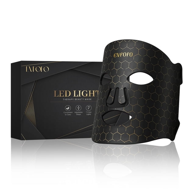Mascarilla facial LED con terapia de luz EVFOFO 7-1 colores para piel facial