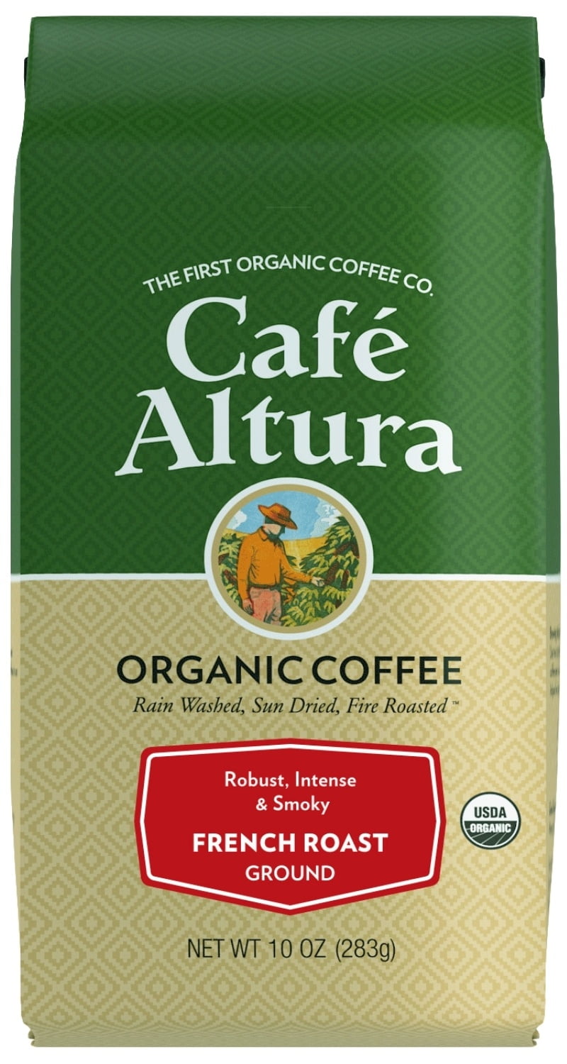 Café Altura, French Roast, Organic, Ground Coffee, 10 oz Bag (Pack of 3)