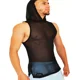 thumbnail image 1 of Camisa Sin Manga Con Capucha De Mesh Negro D´carl Sensual, 1 of 6