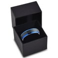 thumbnail image 3 of P. Manoukian Tungsten Wedding Band Ring 6mm for Men Women Black Blue Center Line Stepped Edge Brushed Lifetime Guarantee Size 8.5, 3 of 4