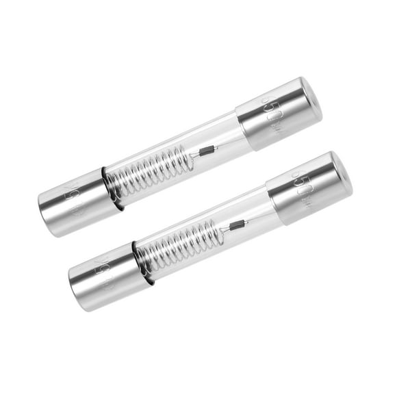Unique Bargains 0.65A 0.24''x 1.57'' Microwave Oven Cartridge Fuse DC 5000V Slow Blow Glass Silver Tone 2pcs