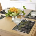 thumbnail image 4 of Ambesonne Forest Place Mats Set of 4, Trees Autumn Wilderness, Standard Size, Green Pale Pink, 4 of 6
