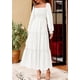 thumbnail image 4 of Vestido PRETTYGARDEN 2025 de Manga Larga con Fruncido Blanco M, 4 of 7