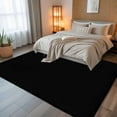 thumbnail image 5 of Black 8x10 Area Rugs, Farmhouse Solid Black Color Modern Art Non-Skid Rubber Backing Large Rectangle Rugs - Living Room Bedroom Home Office, Indoor Floor Mat Carpets Washable Rug, 5 of 9