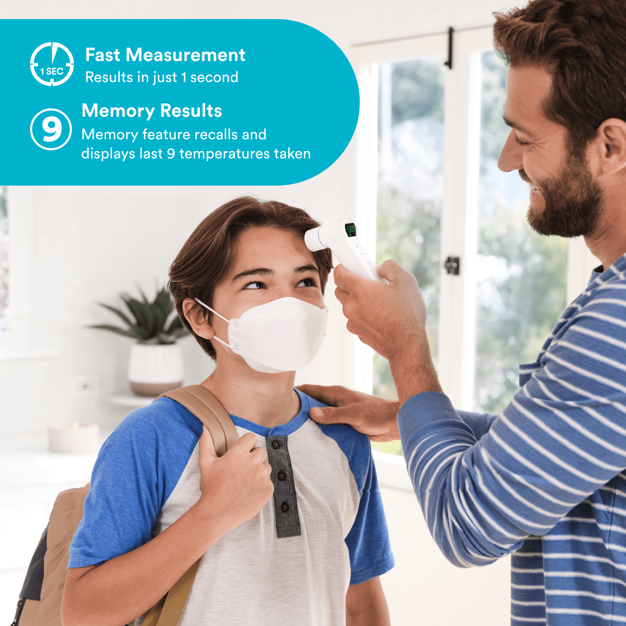 Homedics Infrared Ear/Forehead 500 Series Thermometer, No Touch, Easy to Use, Instant Results for All Ages