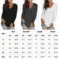 thumbnail image 4 of TEMOFON Womens tunic top Long Sleeve fall v neck Shirt Going Out Plain Color Basic Top Fashion Tunics Tee Blouse clothes, 4 of 5