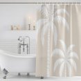 thumbnail image 6 of Small Stall Shower Curtain 48x72 Inch Narrow Half Size Cream Palm Tree Bath Curtains Bathroom Decor, Coastal Tropical Summer Coconut Plants Waterproof Fabric Shower Curtain Set with Hooks 48 Inch, 6 of 7