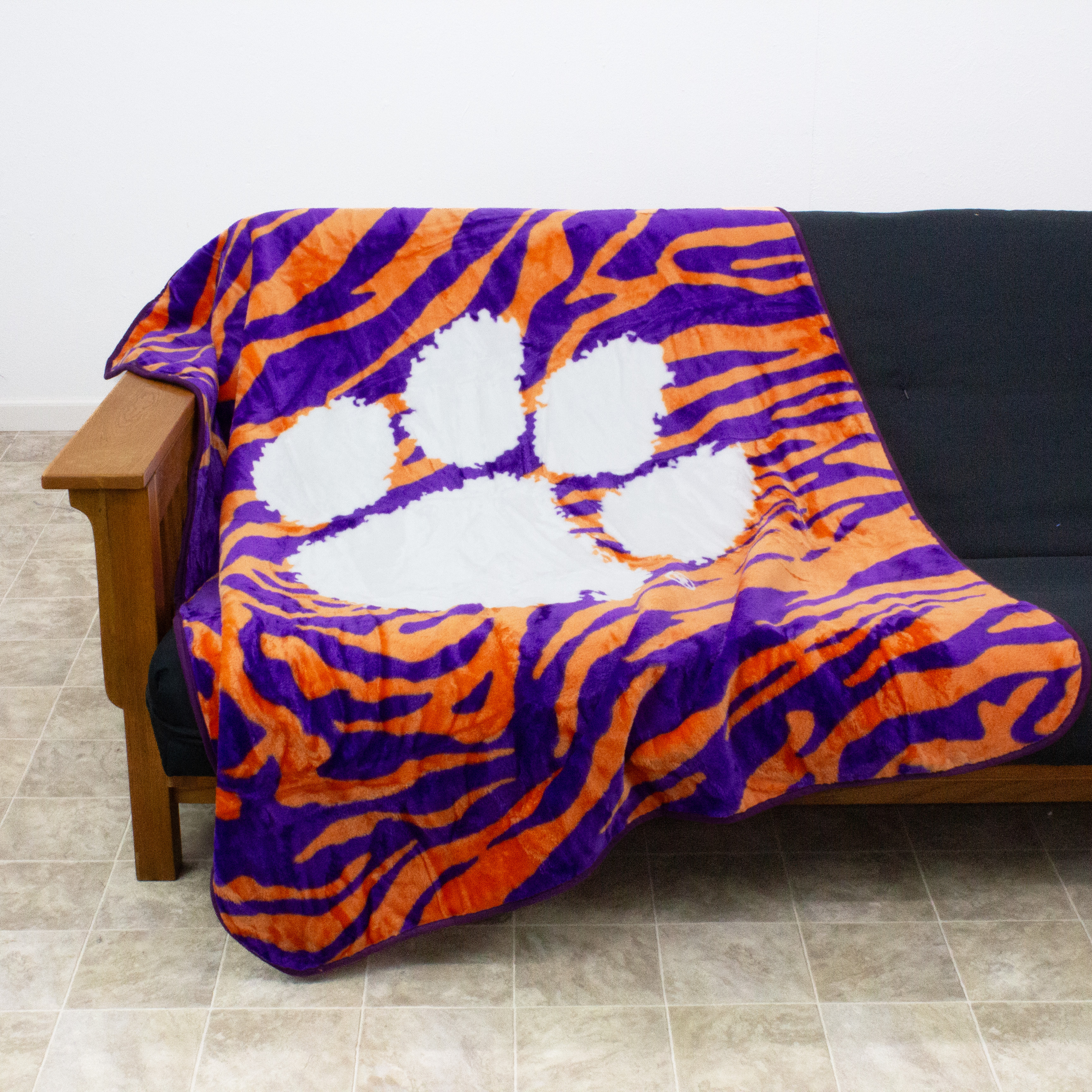 College Covers Everything Comfy Clemson Tigers Soft Raschel Throw Blanket, 60" x 50" - image 3 of 8
