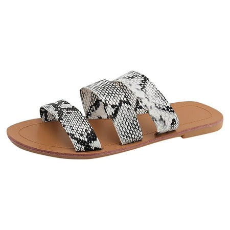 

Sandals for Women Wide Width 2020 Fashion Comfy Platform Sandal Comfortable Snakeskin Shoes Summer Beach Travel Flip Flops