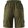 thumbnail image 4 of Women's Cargo Shorts Casual Fashion A-line Versatile Solid Color Multi-Pocket High Waist Shorts Comfy Loose Wide Leg Short, 4 of 4