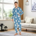 thumbnail image 6 of FORMRS Onesies Pajama for Adults Unisex Hoodie Winter Jumpsuit One Piece Sleepwear, Sizes S-2XL, Baseballs Pattern, 6 of 7